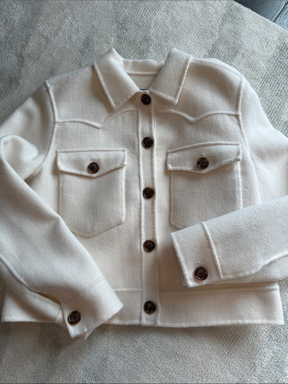 Rails Cream Button-Front Jacket